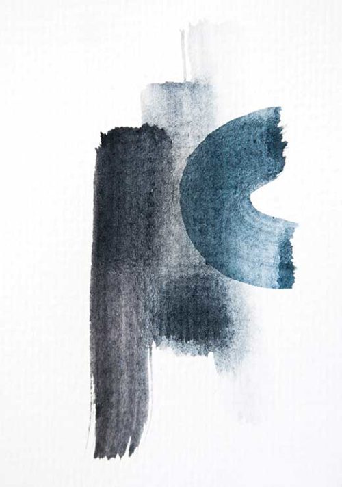 Aquarelle Meets Pencil - Blue Strokes - Studio Nahili