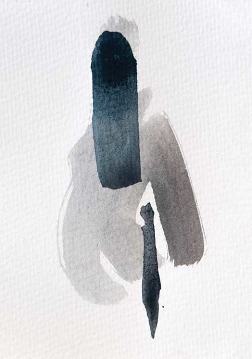 Aquarelle Meets Pencil - Grey Strokes - Studio Nahili